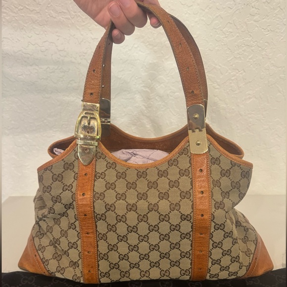 Gucci GG Canvas Tote with Leather Trim - Picture 1 of 9